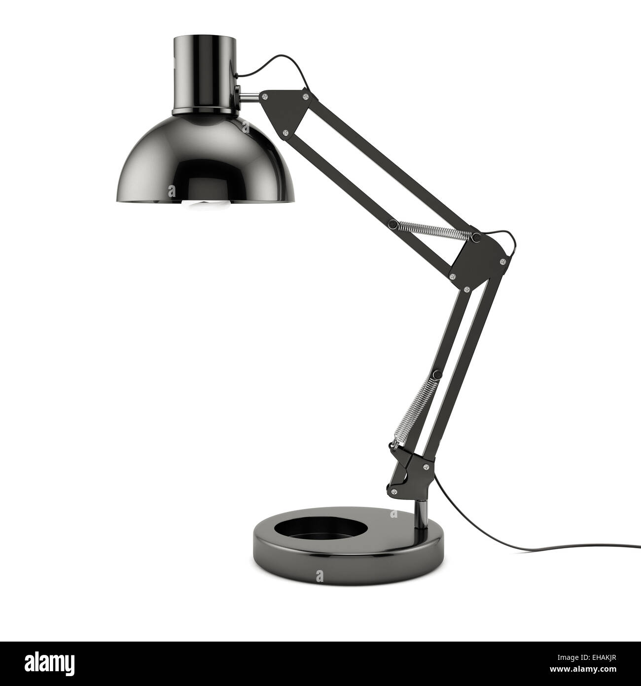 3d illustrazione di nero lampada da tavolo isolato su sfondo bianco Foto Stock