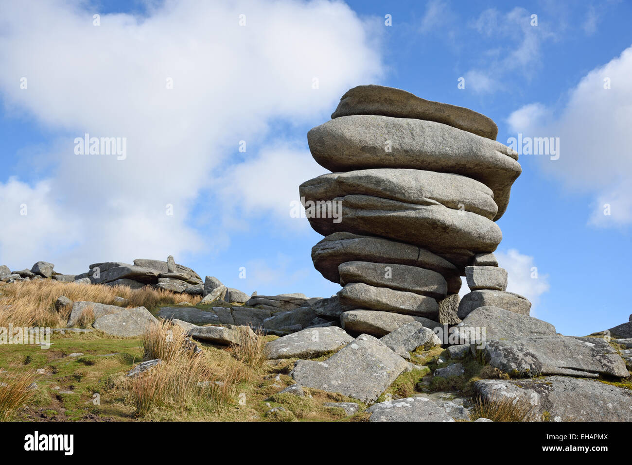 Il Cheesewring, Stowe's Hill, Cornwall, Regno Unito Foto Stock