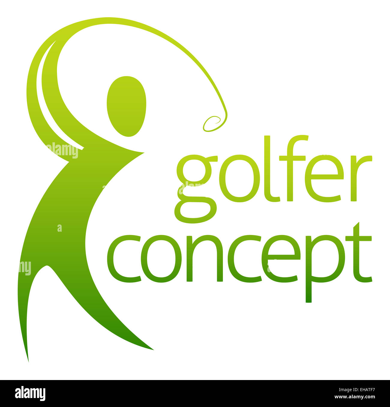Un golfista astratta figura oscillando la sua golf club concept Foto Stock