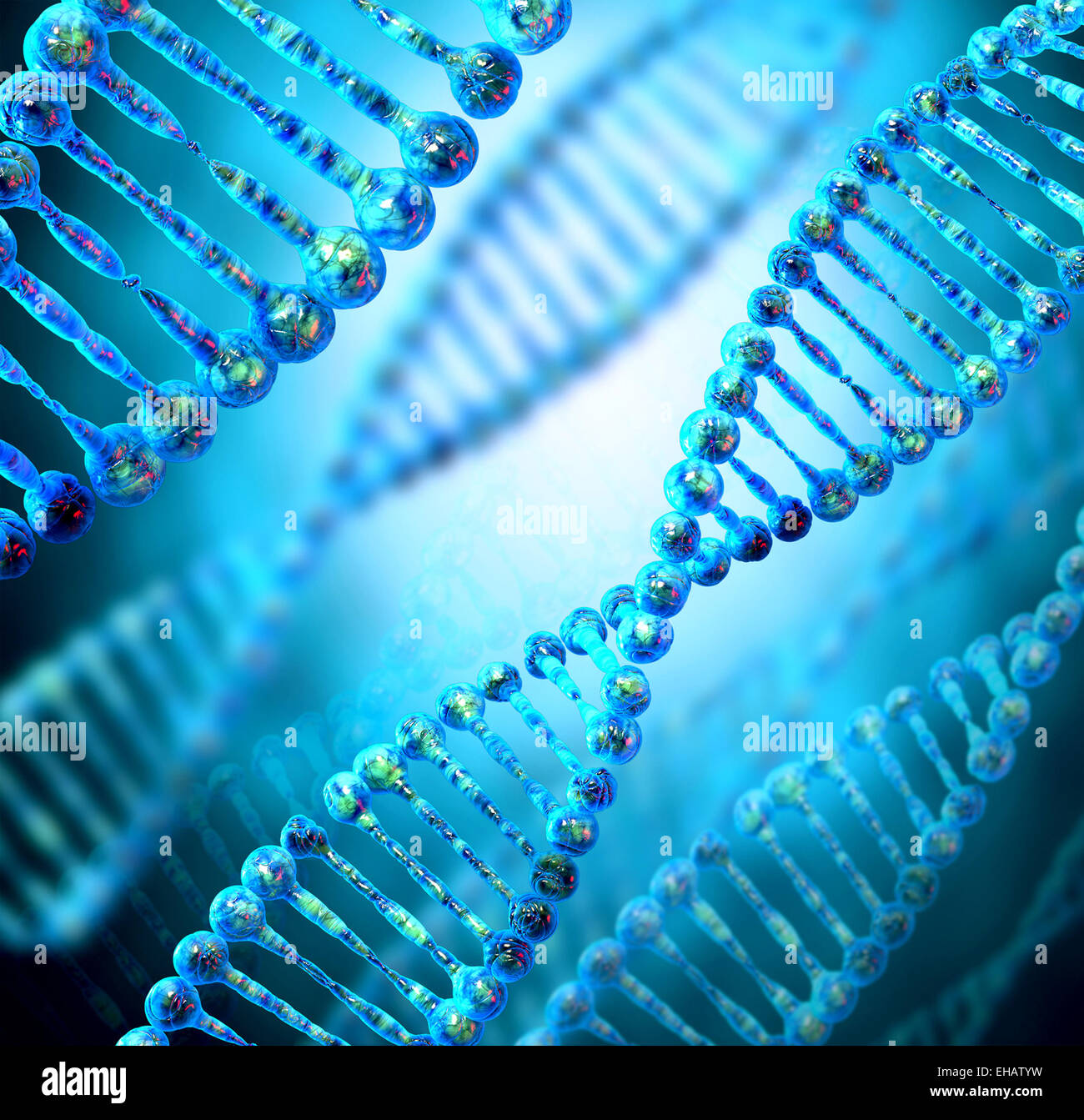 Alta risoluzione 3D render del DNA umano string Foto Stock