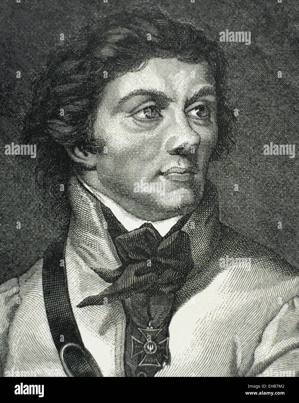 Tadeusz Kosciuszko (1746-1817). Il polacco di ingegnere militare e capo militare. Eroe Nazionale in Polonia. Ritratto. Incisione. Xix secolo. Foto Stock