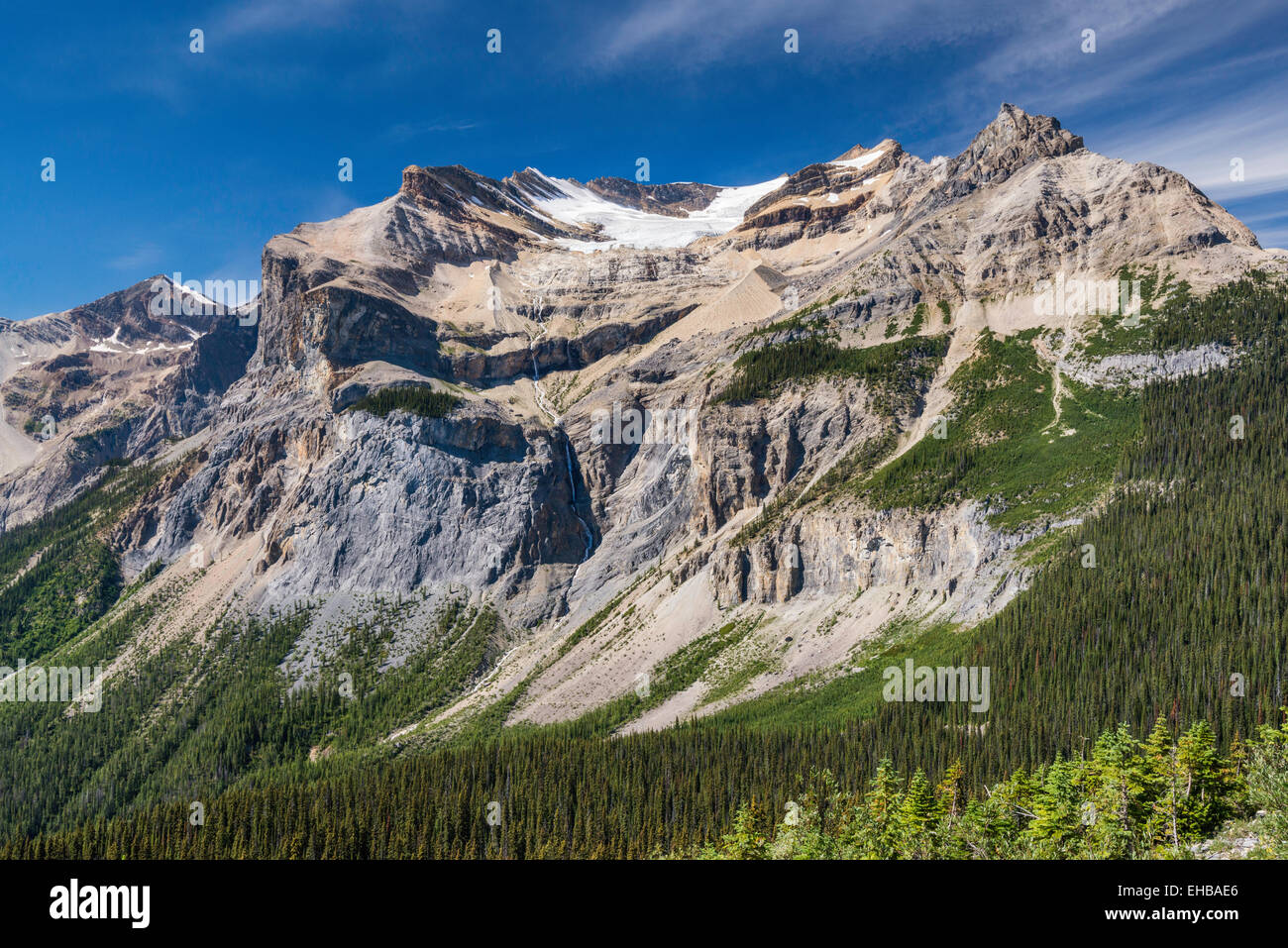 Il ghiacciaio di smeraldo, Michael picco, Presidente della gamma, da Burgess Highline Trail, Canadian Rockies, Yoho Parco Nat, British Columbia Foto Stock