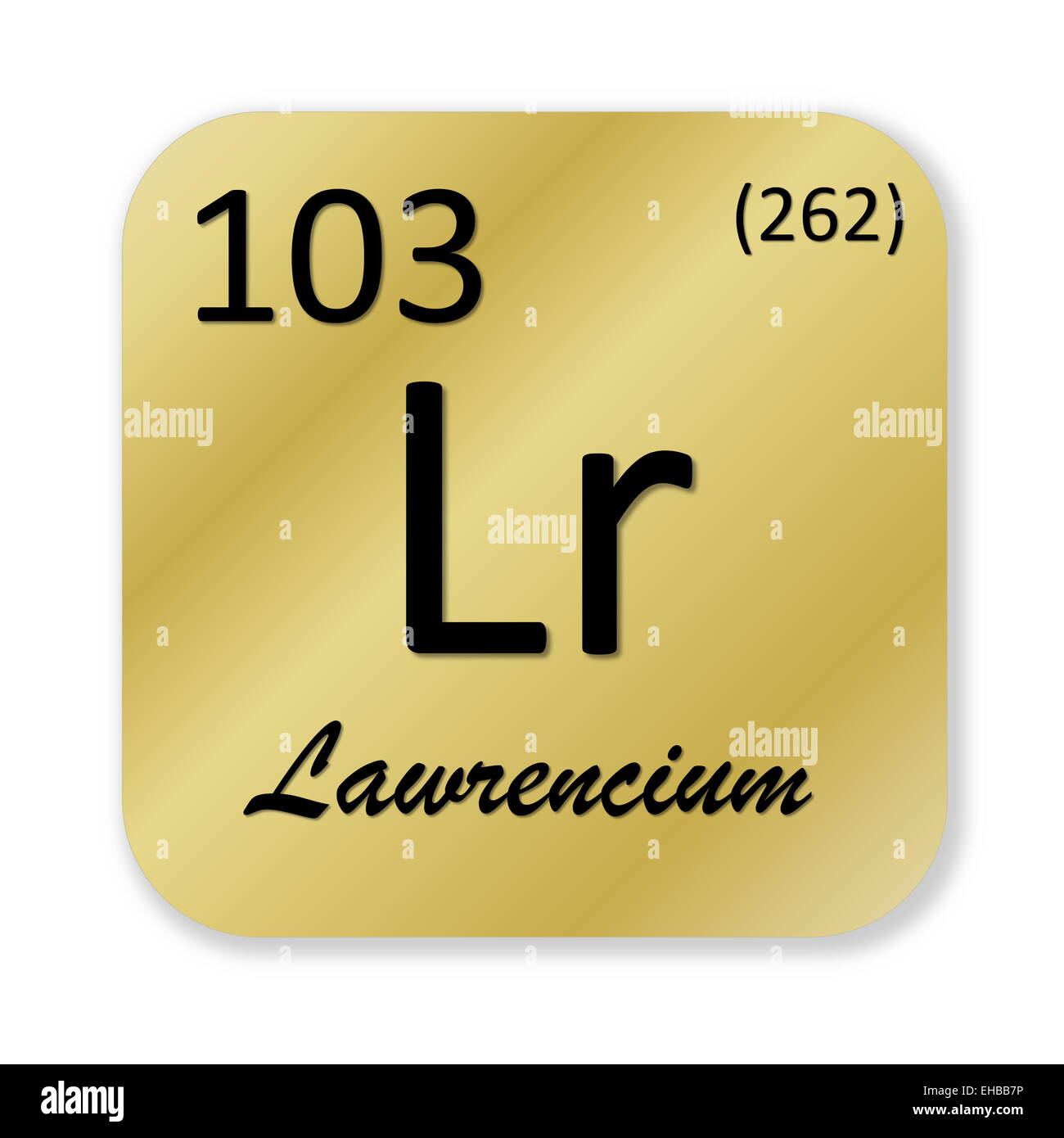 Elemento Laurencium Foto Stock