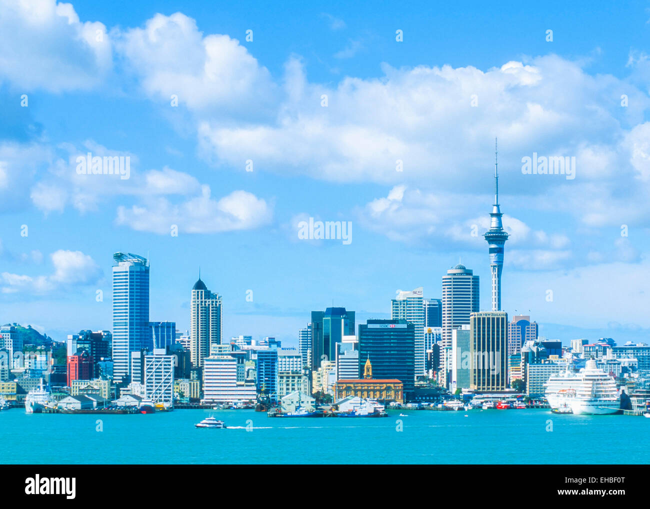 Lo Skyline di Auckland Nuova Zelanda Isola del nord Foto Stock