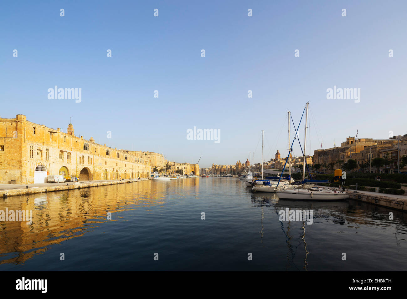 L' Europa mediterranea, Malta, Le Tre Città, Senglea (L-Isla), il Grand Harbour Marina Foto Stock