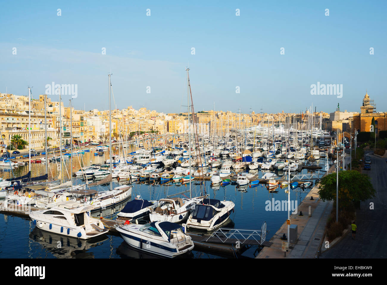 L' Europa mediterranea, Malta, Le Tre Città, Senglea (L-Isla), il Grand Harbour Marina Foto Stock