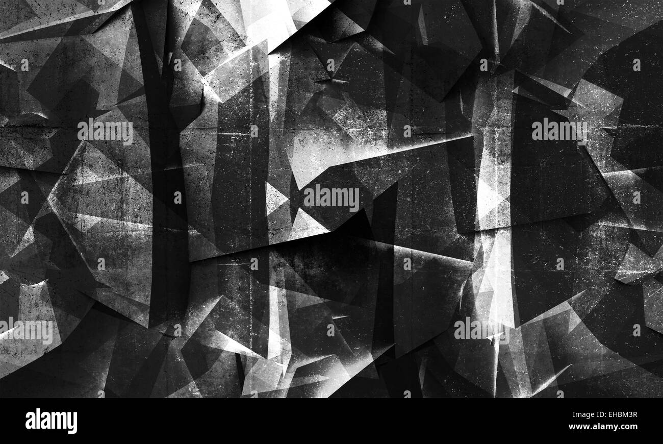 Abstract scuro poligonale di calcestruzzo della struttura cristallina dello sfondo. Moderna arte digitale. 3d'illustrazione, texture e filtri Foto Stock