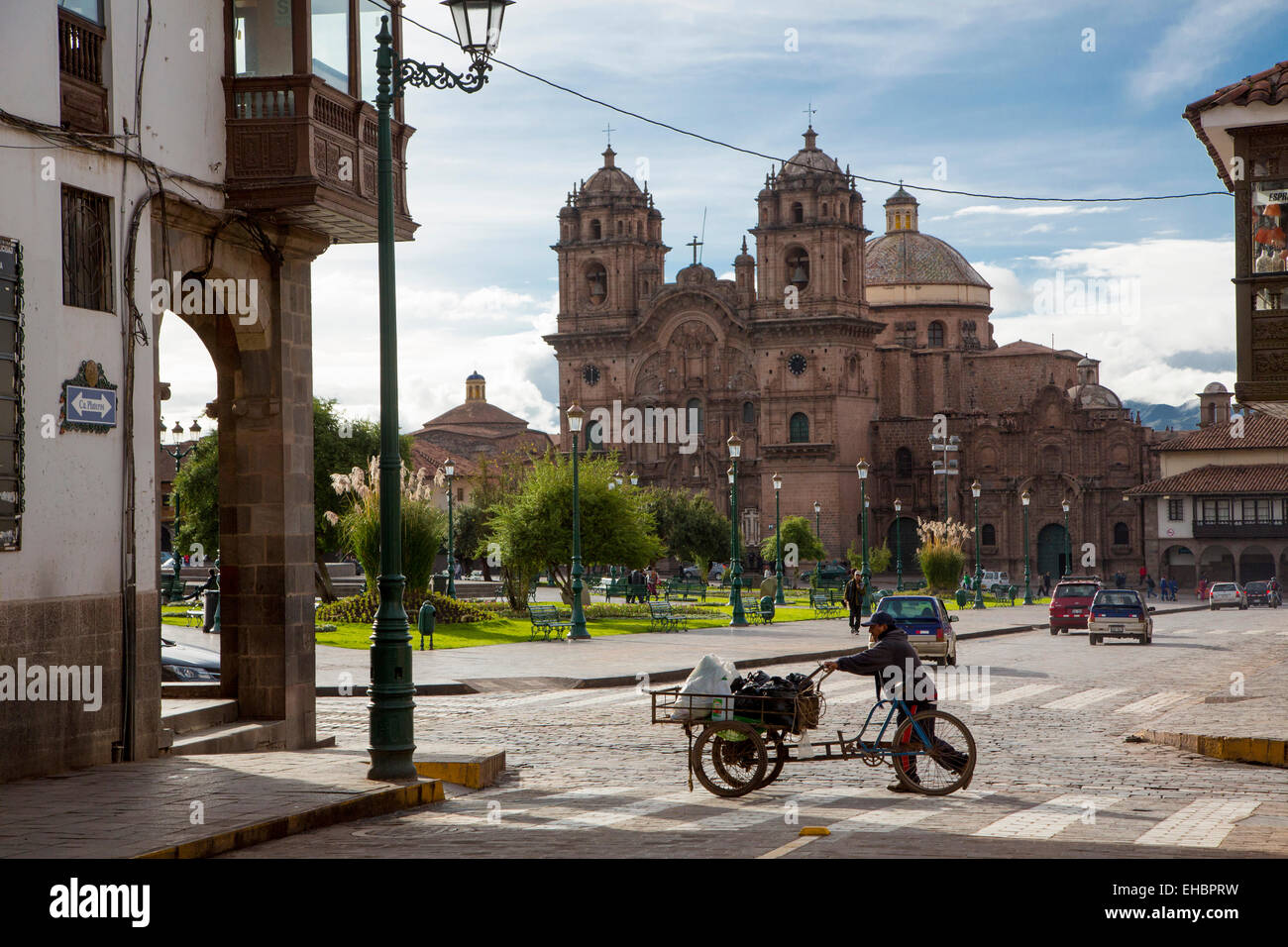 La Compania de Jesus, chiesa, Plaza de Armas, Cusco, Provincia di Urubamba, Perù Foto Stock