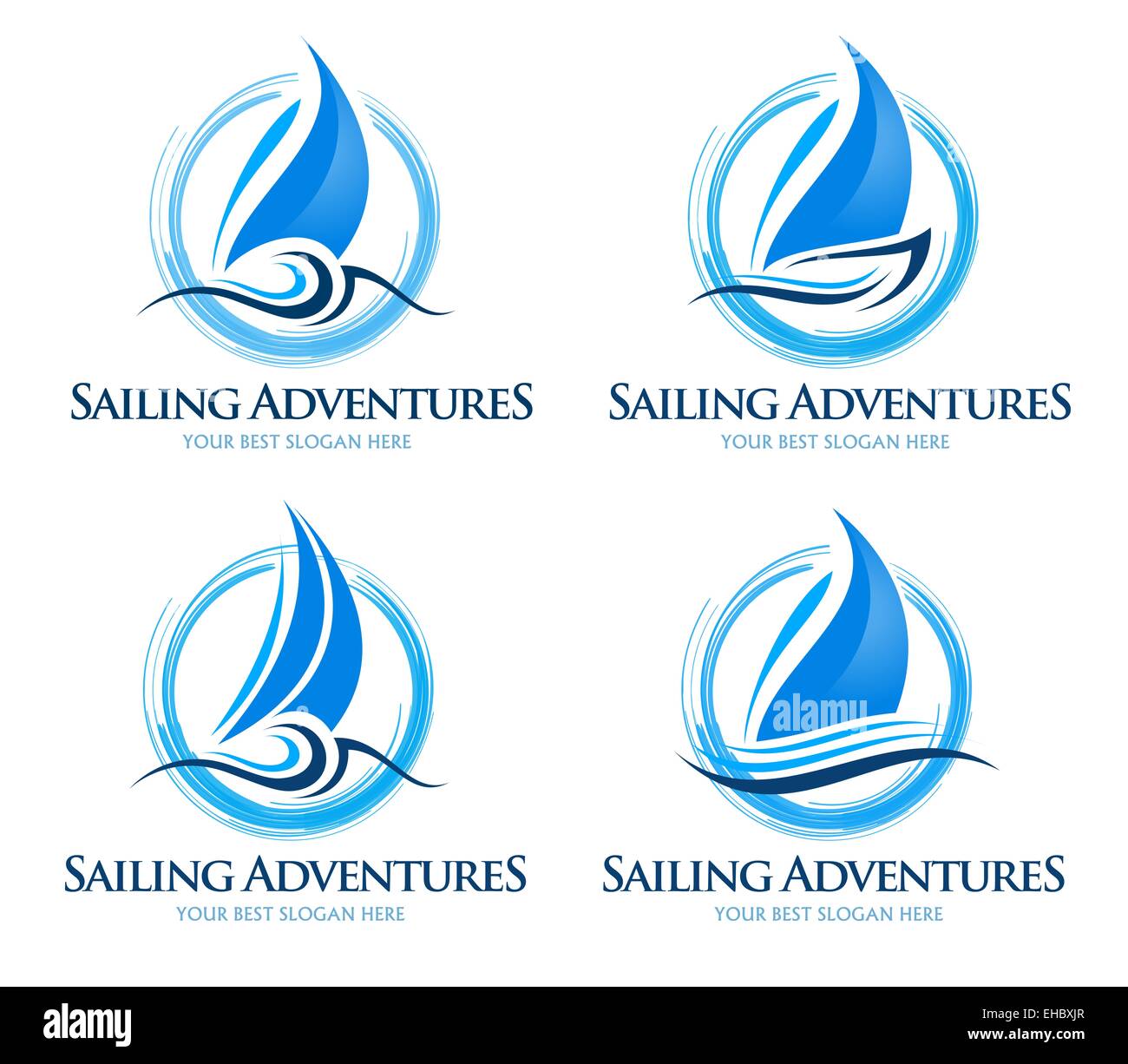 Imbarcazione a vela del logo. Creative Design vettoriali di uno yacht a vela. Foto Stock