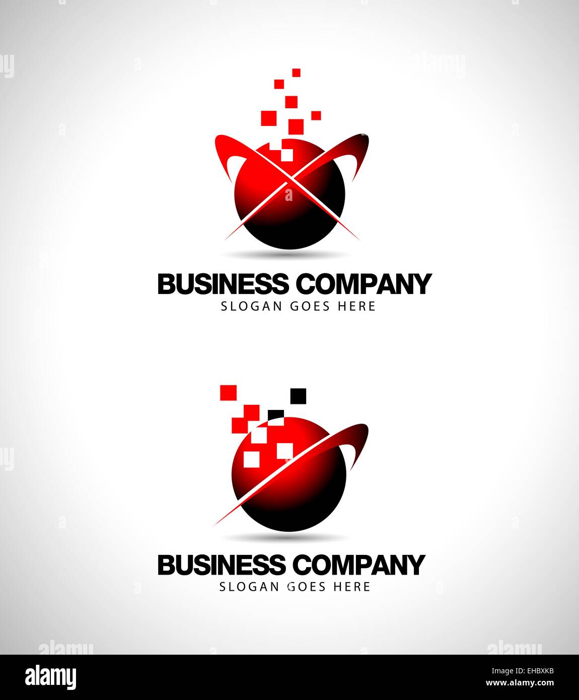 Business Company logo. Creative logo aziendale. E oscillante elementi a sfera Foto Stock