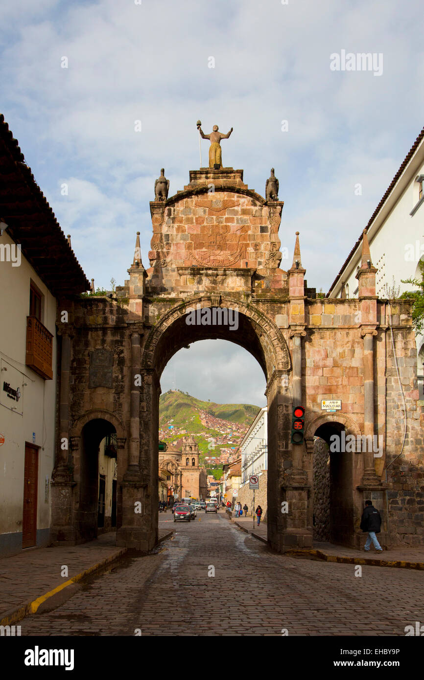 Arco de Santa Clara, 1835, Cusco, Provincia di Urubamba, Perù Foto Stock