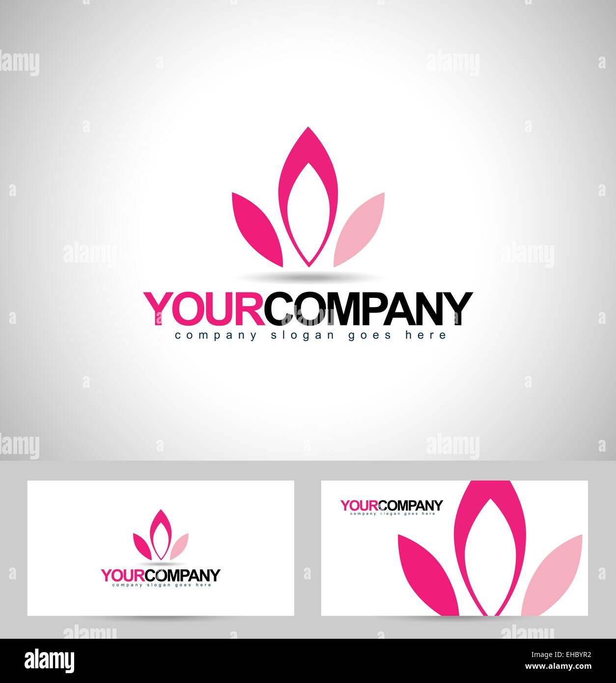 Lotus Logo Design. Il logo di fiore concept. Creative petali di fiori design con business card template Foto Stock