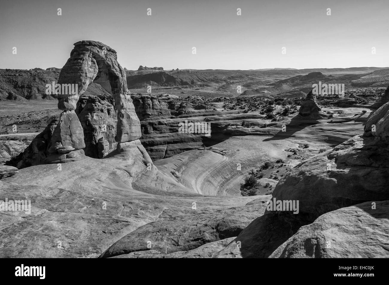 Delicate Arch B&W Arches National Park Foto Stock
