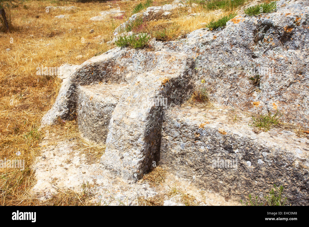 Co. Balati, altare preistorico. Sicilia Foto Stock