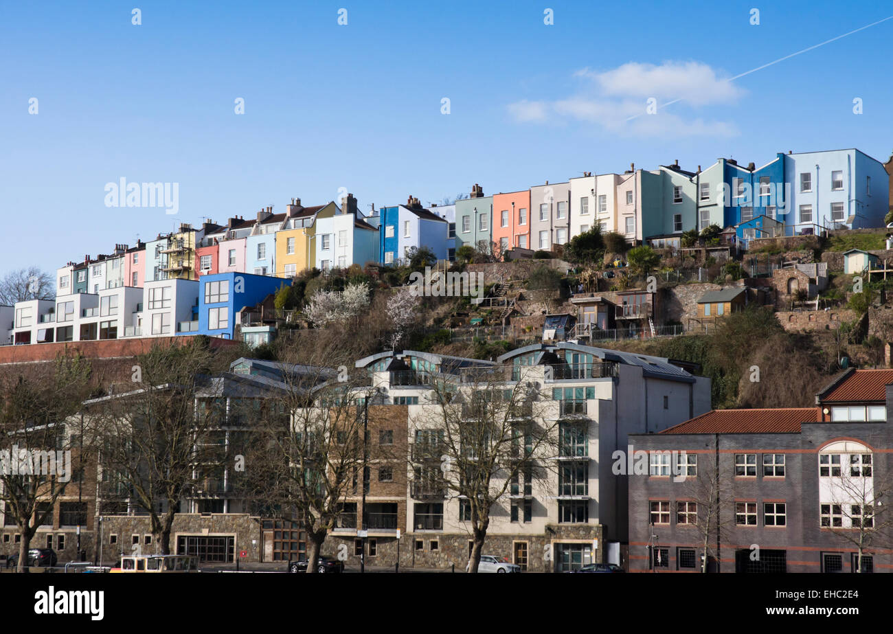Il porto di Bristol. Clifton come visto dalla SS Gran Bretagna Foto Stock