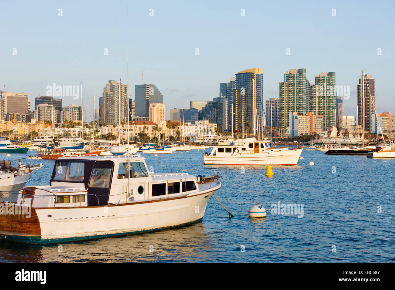 EMBARCADERO skyline del centro cittadino di San Diego California USA Foto Stock
