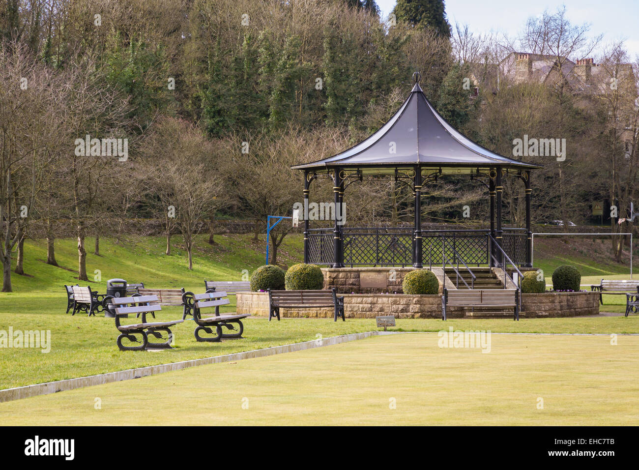 Bandstand presso il Parco Giochi in ponte Pateley, Yorkshire. Foto Stock