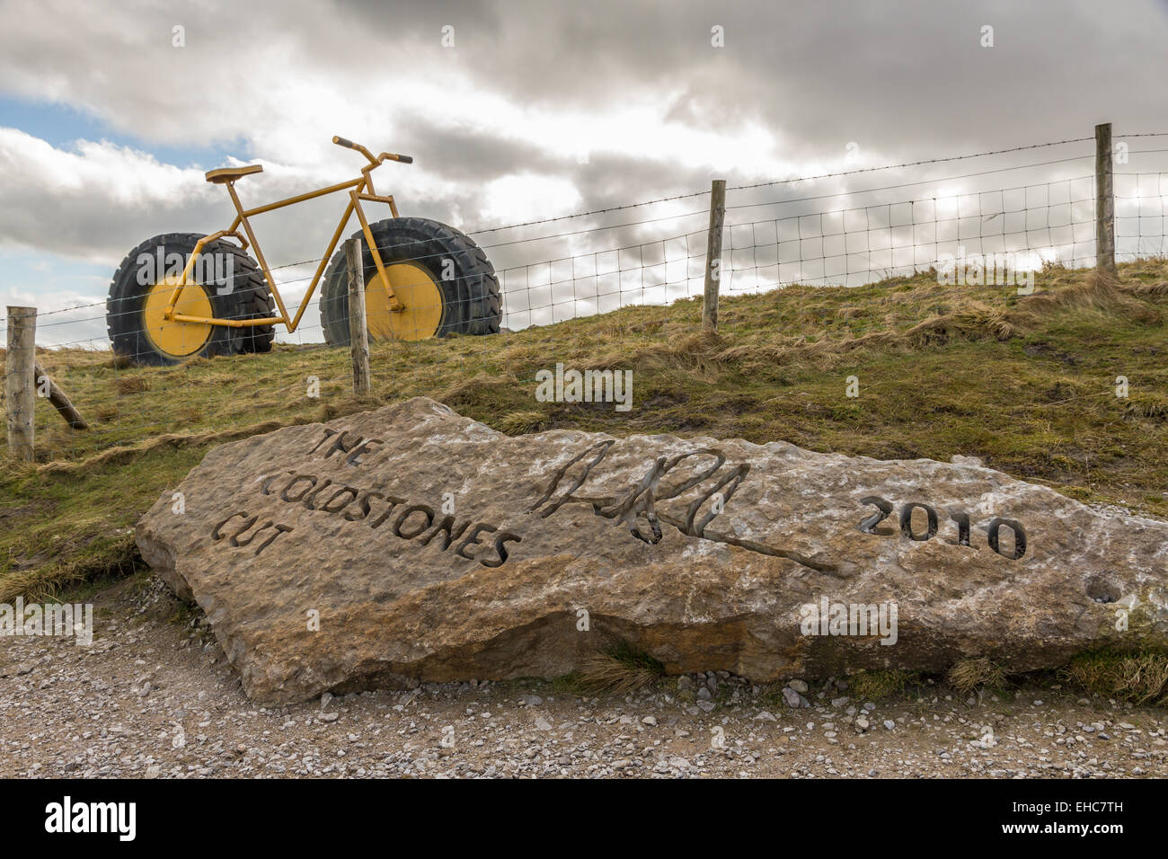 Il taglio Coldstones arte pubblica da Andrew Sabin a Coldstone cava, ponte Pateley, Yorkshire. Foto Stock