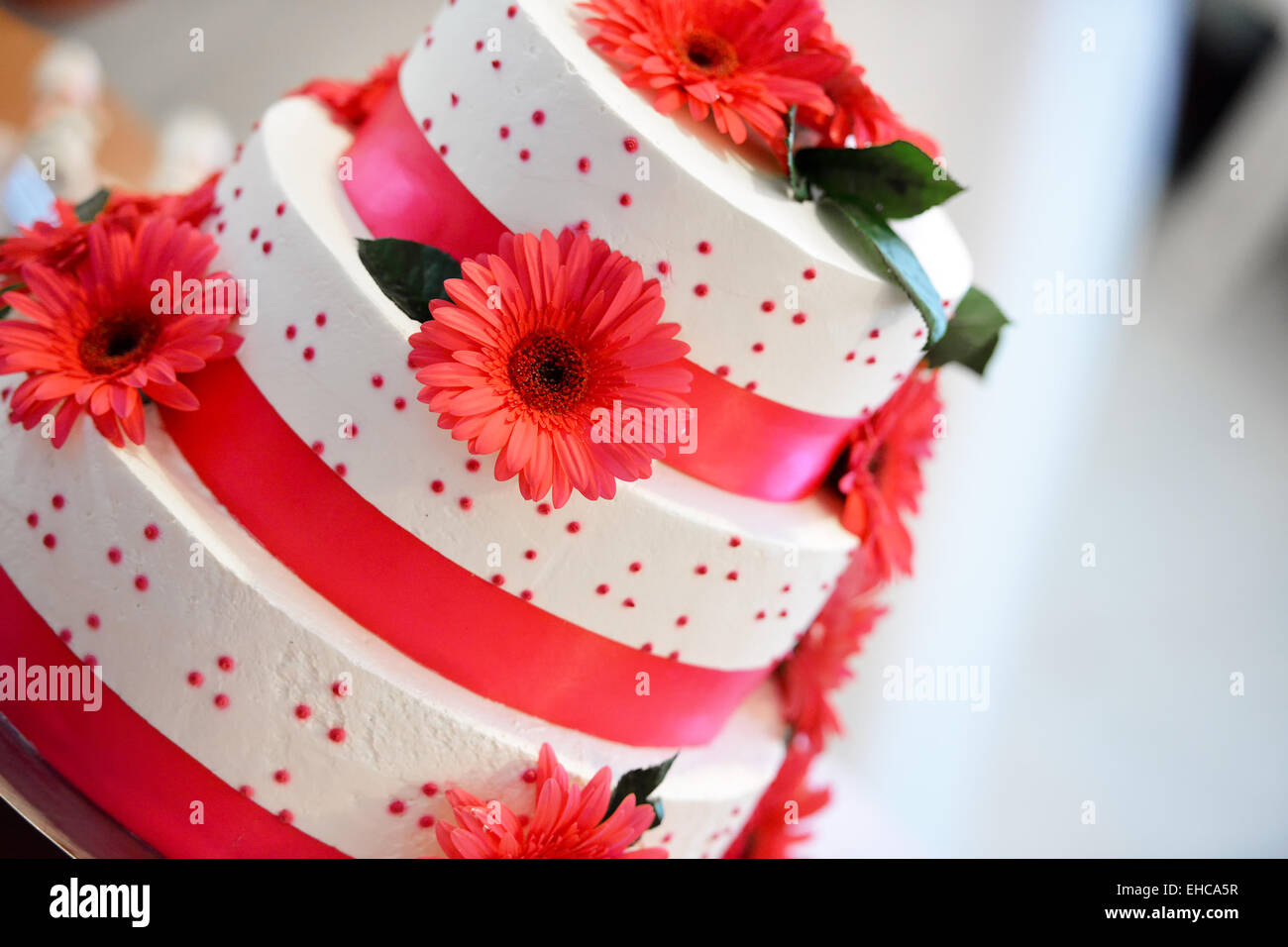 Bianco torta di nozze Foto Stock