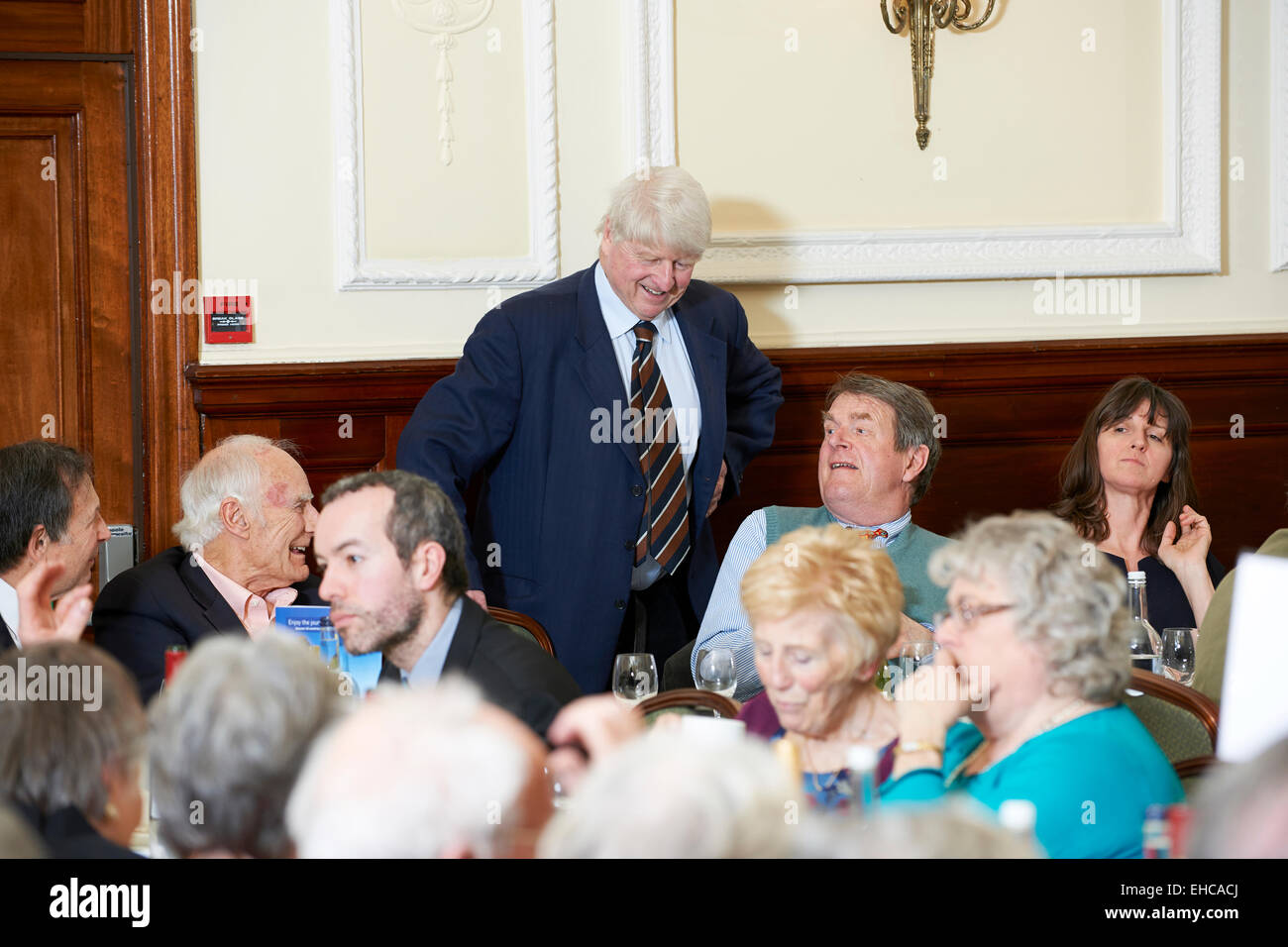 Peter Snow, Stanley Johnson,Jeremy Lewis & Emma Bridgewater al oldie pranzo letterario 10/03/15 Foto Stock