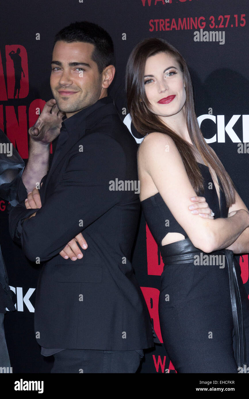 Los Angeles, California, USA. Undicesimo Mar, 2015. JESSE METCALFE e MEGHAN ORY frequentare il 'Dead in aumento: torre di avvistamento'' premiere presso Sony Studios. © TLeopold/Globe foto/ZUMA filo/Alamy Live News Foto Stock