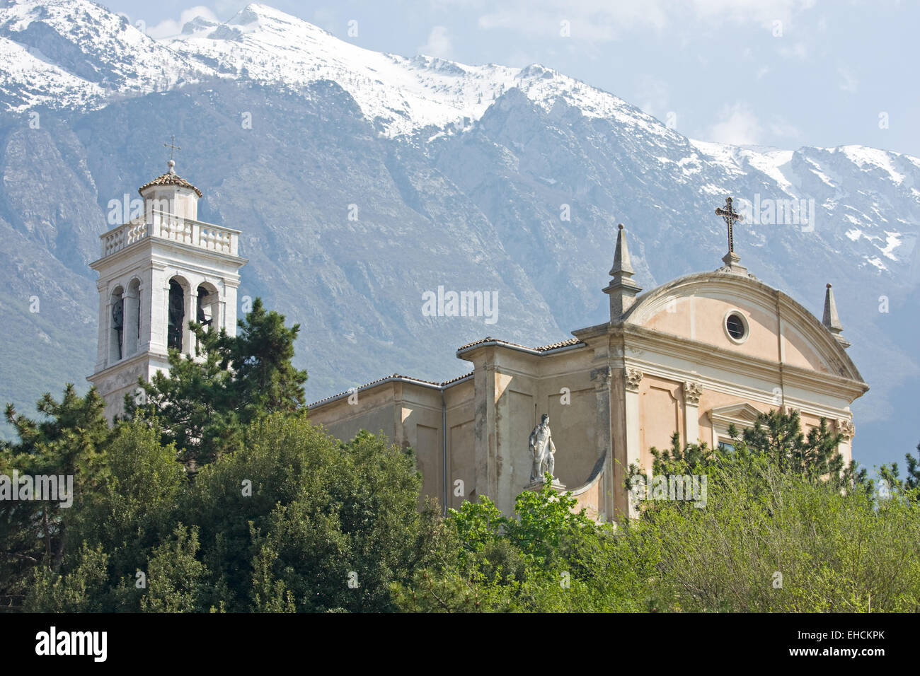 Chiesa di malcesine lago di Garda in Italia Foto Stock