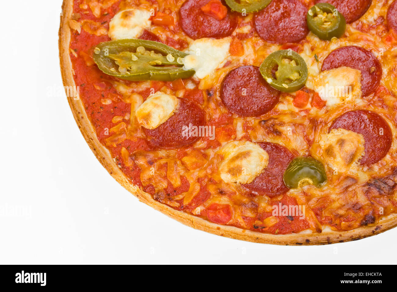 Dettaglio di una pizza Foto Stock