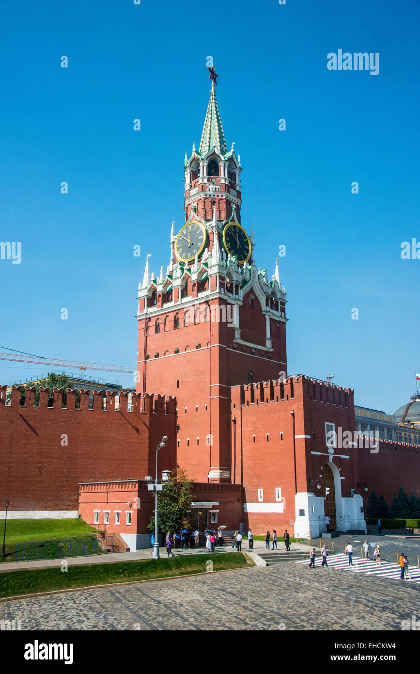 Torre del Cremlino sulla Piazza Rossa di Mosca, Russia Foto Stock
