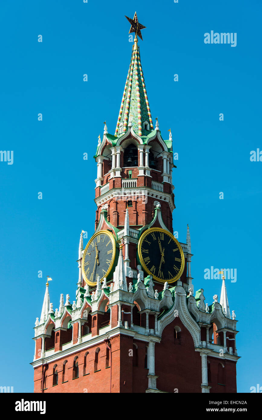 Torre del Cremlino sulla Piazza Rossa di Mosca, Russia Foto Stock