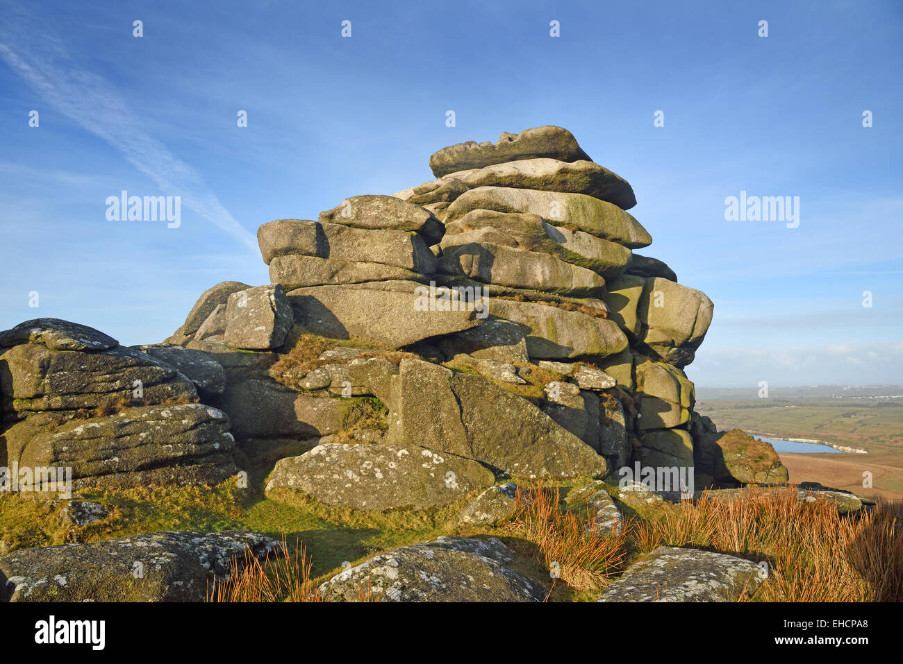 Le rocce su Roughtor, Bodmin Moor, Cornwall, Regno Unito Foto Stock