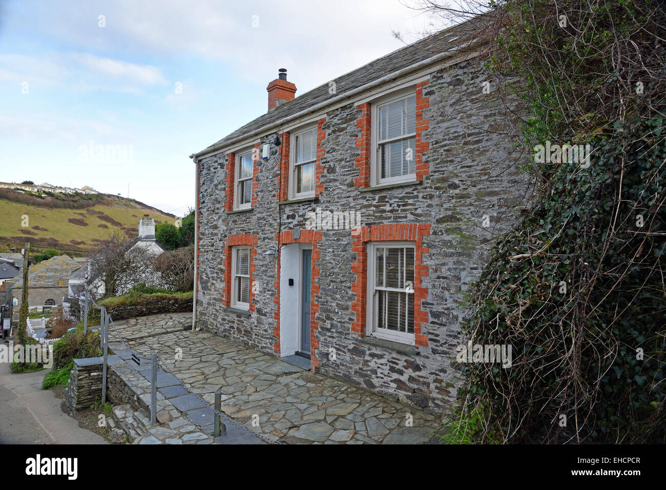 Fern Cottage, Port Isaac, Cornwall. Utilizzato come Doc Martin's home nella serie TV di quel nome. Foto Stock