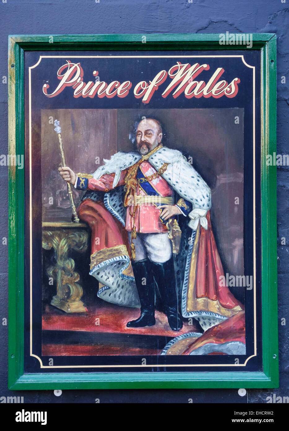 Il Principe di Galles segno pub di Londra, Regno Unito Foto Stock