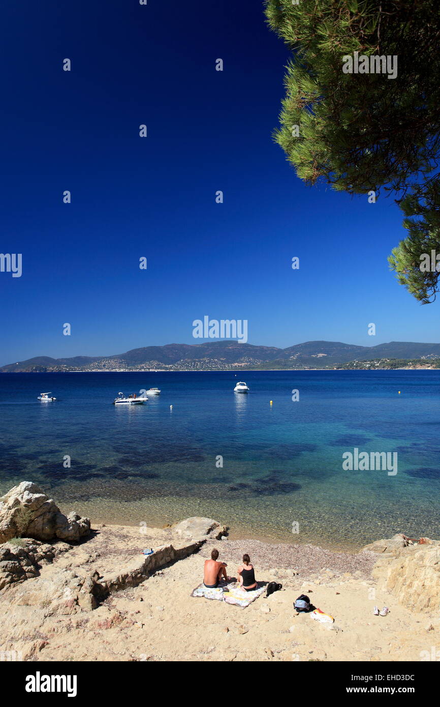 Spiagge naturali nel dipartimento del Var vicino a La Croix Valmer. Riviera francese. Foto Stock