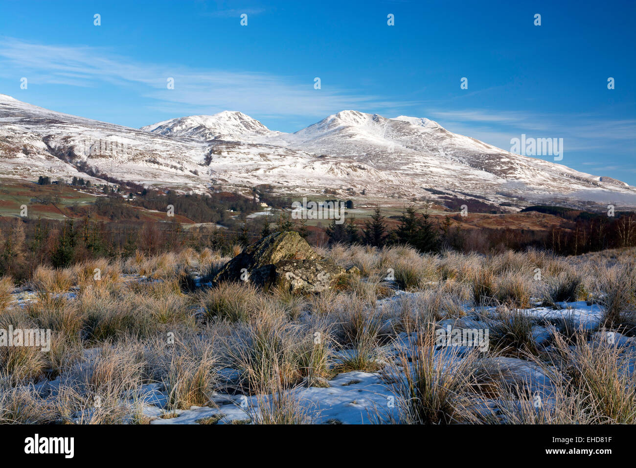 Ben avvocati NTS national trust per la Scozia con la montagna innevata Foto Stock