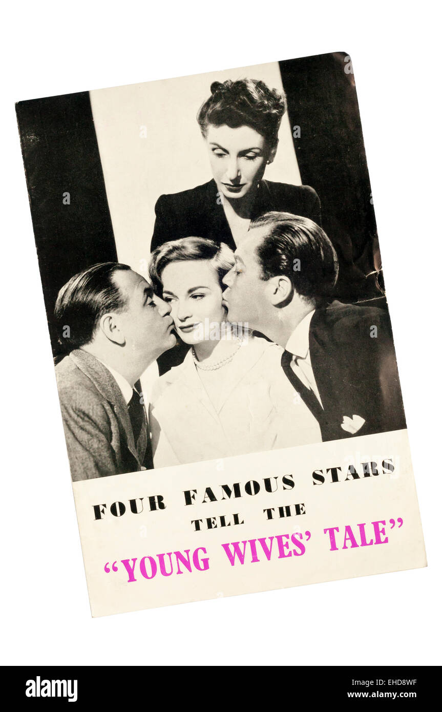 Coperchio anteriore del programma per i giovani mogli' racconto da Ronald Jeans presso il Teatro Savoy. I dettagli nella descrizione. Foto Stock