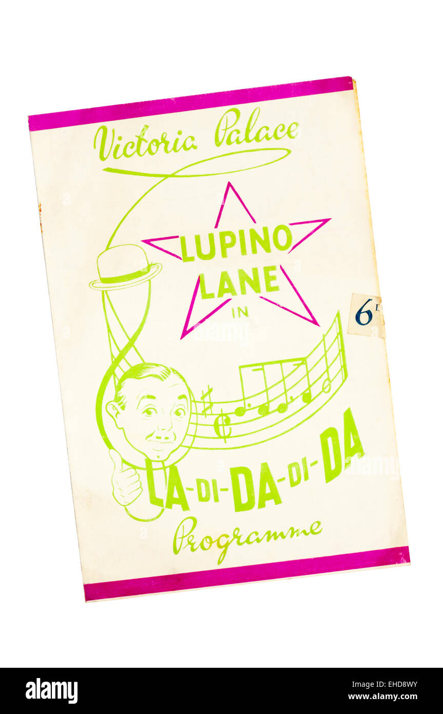 Programma per il 1940 la produzione di Lupino Lane in La-Di-Da-Di-da-presso il Victoria Palace Theatre. Foto Stock