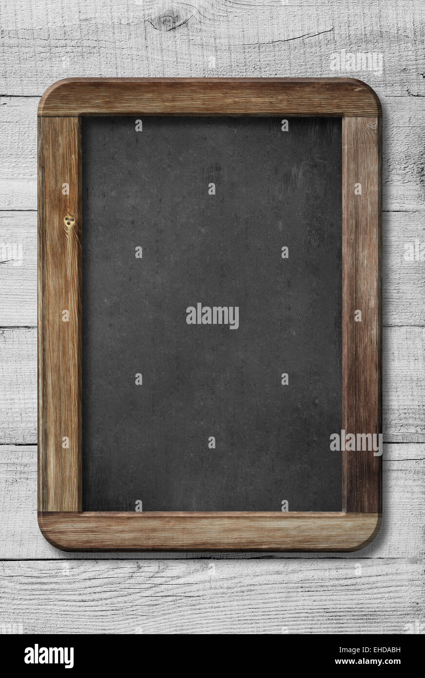 Vecchia lavagna lavagna o su legno bianco Foto Stock