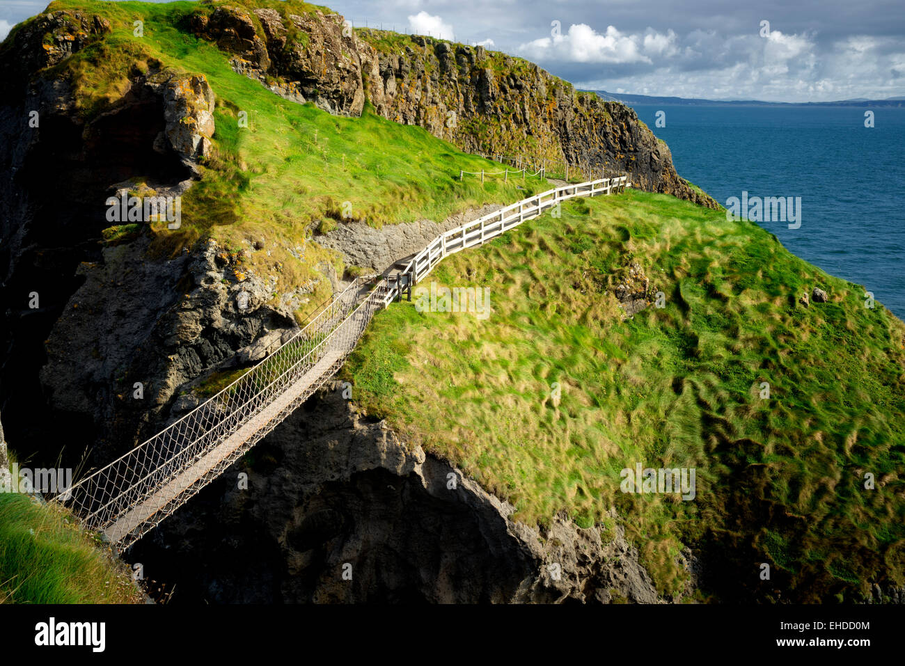 Carrick-a-Rede ponte di corde. Irlanda del Nord Foto Stock