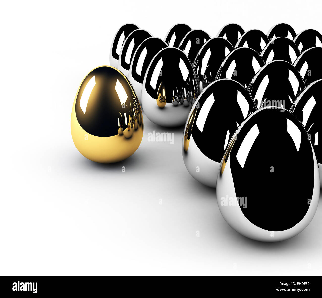 Golden Egg concetto leadership Foto Stock