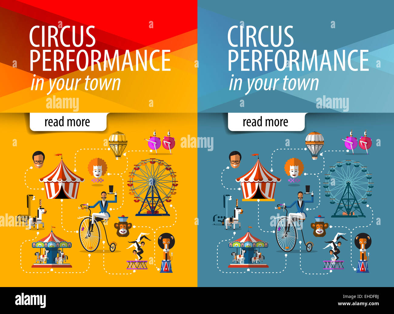 Vettore di circo logo design modello. intrattenimento o spettacolo icona. Foto Stock