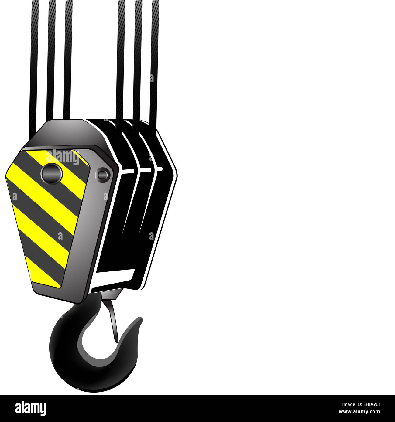 Il gancio della gru con spazio per il testo Foto Stock