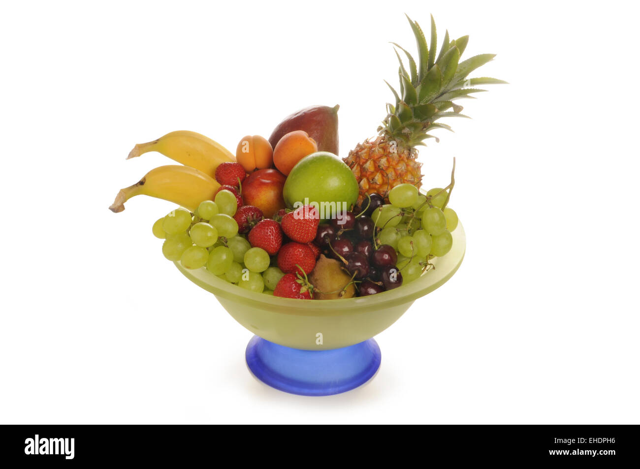 I miscugli di frutta nel recipiente di vetro Foto Stock