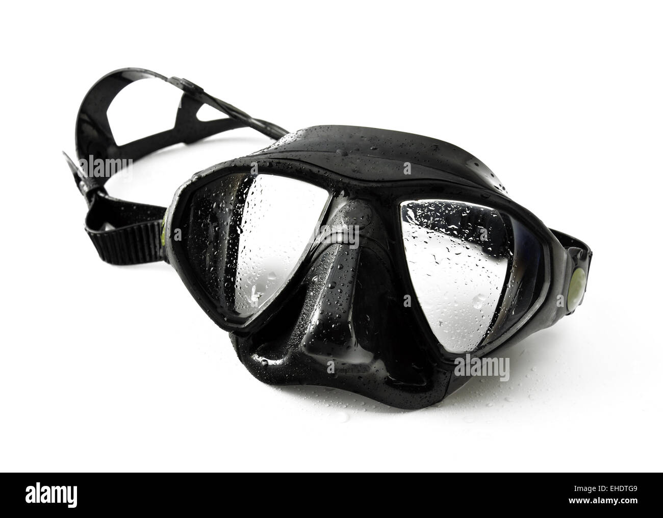 Nero maschera subacquea Foto Stock