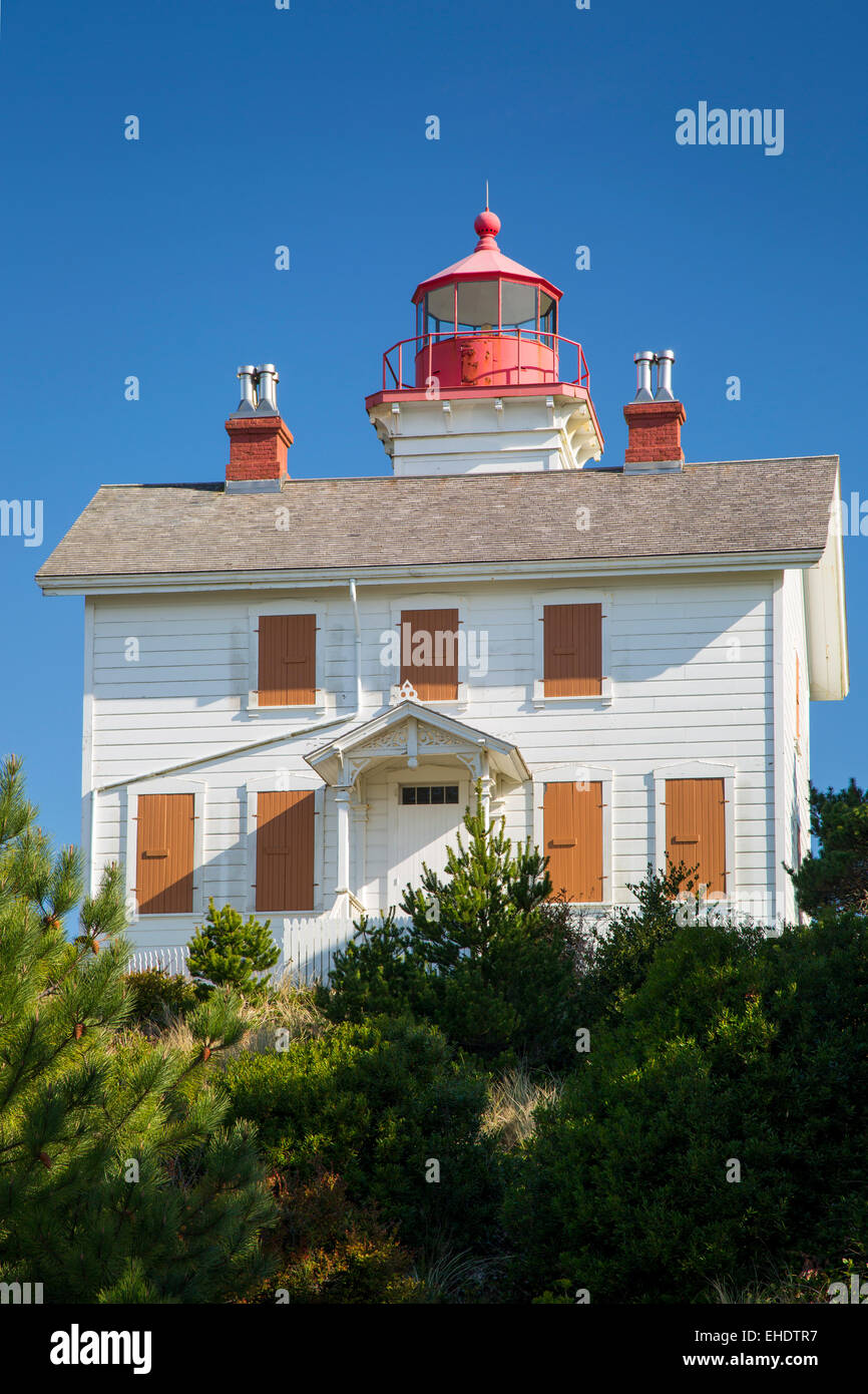 Yaquina Bay Lighthouse, Newport, Oregon, Stati Uniti d'America Foto Stock
