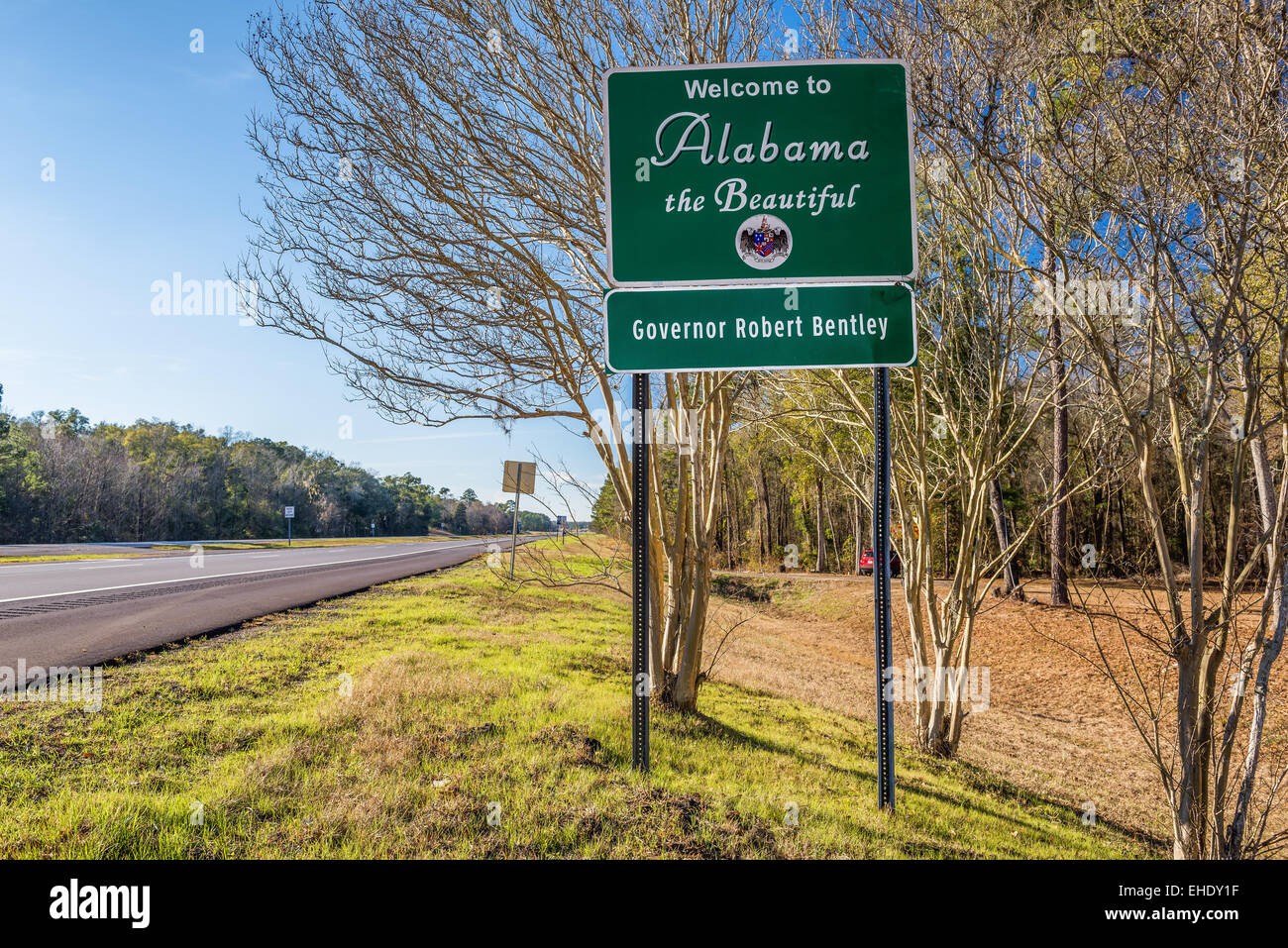 Benvenuti in Alabama cartello stradale sulla US-84 Foto Stock