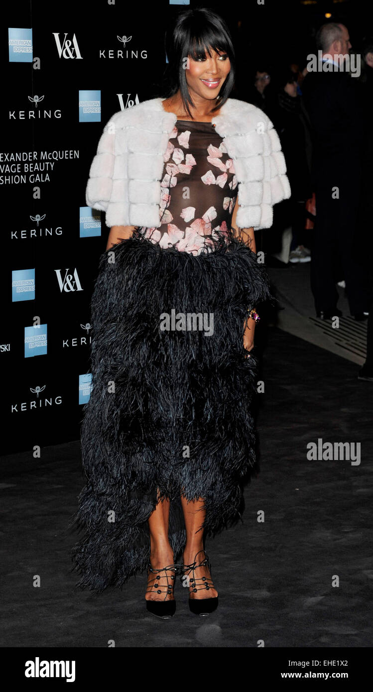 Londra, Regno Unito. Xii marzo, 2015. Naomi Campball frequentare Alexander McQueen ; selvaggia bellezza al V & A Museum London12th marzo2015 Credit: Peter Phillips/Alamy Live News Foto Stock