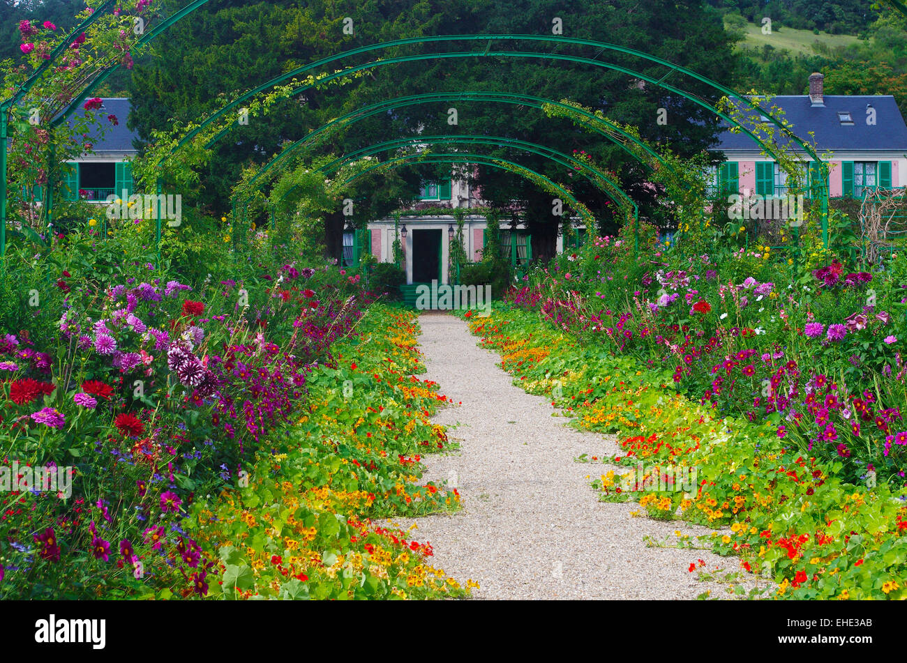 Claude Monet il giardino e la casa di Giverney, Francia. Foto Stock