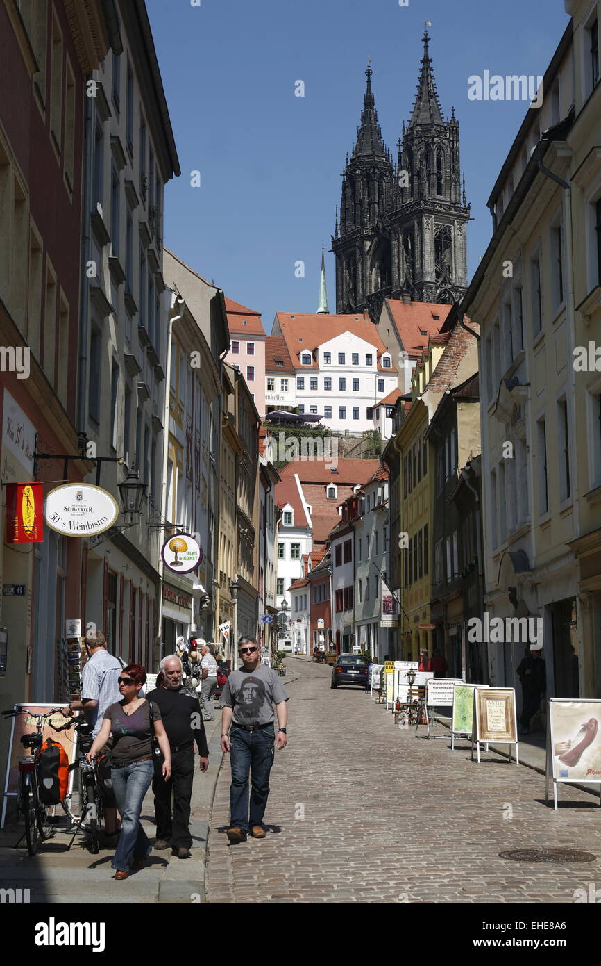 MEISSEN - Strada del castello Foto Stock
