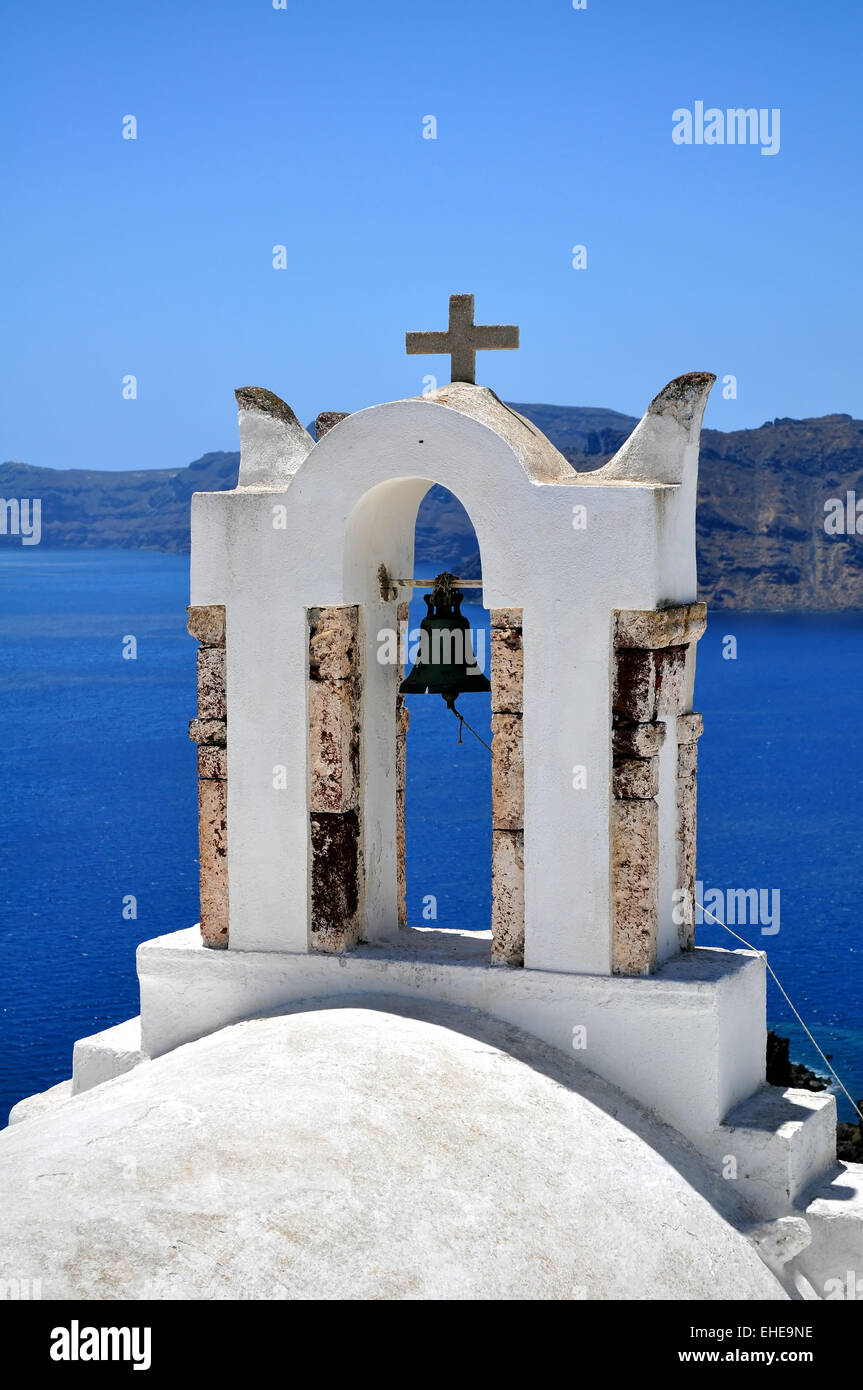 Cappella in Santorini Island Foto Stock