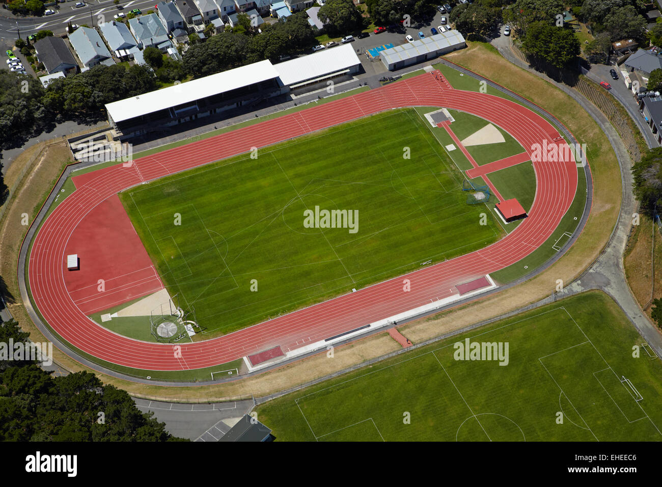 Newtown parco sportivo, Wellington, Isola del nord, Nuova Zelanda - aerial Foto Stock